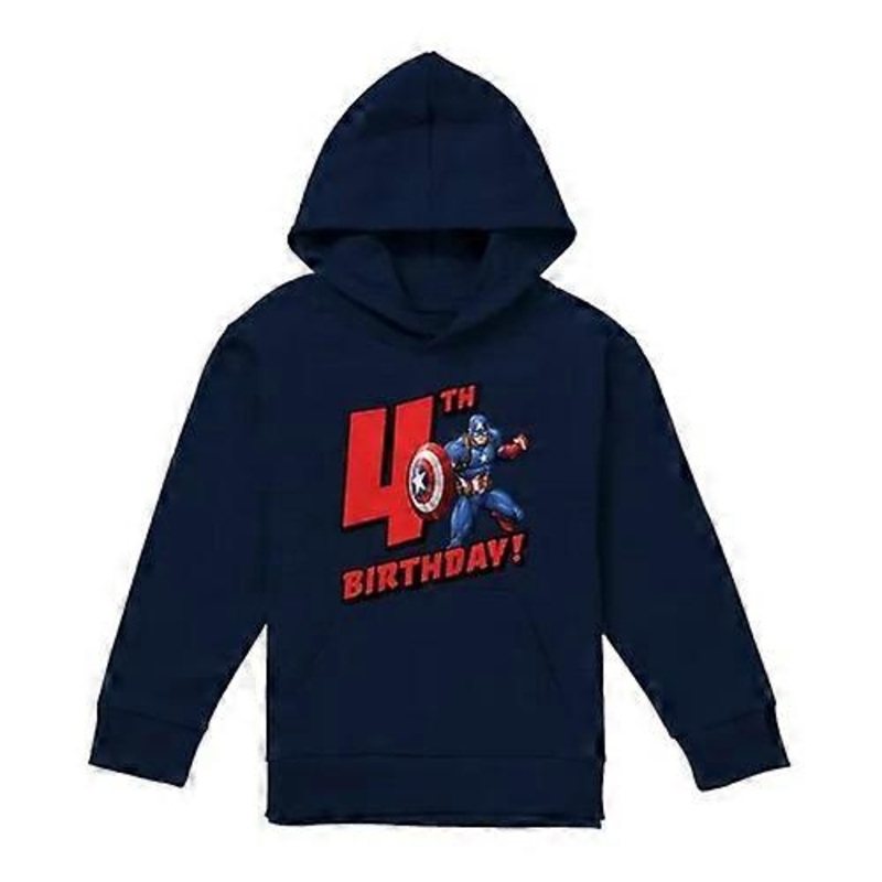 Captain America Childrens/Kids Pull Over 4th Birthday Hoodie