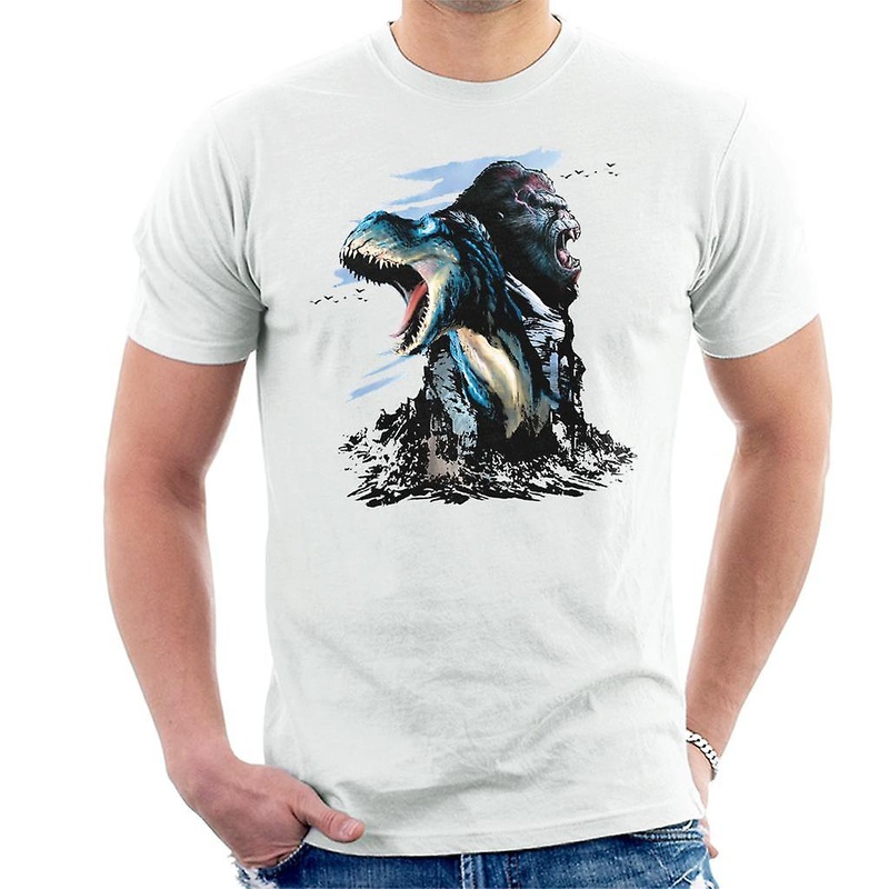 King Kong Vs T Rex Character Heads Men’s T-Shirt