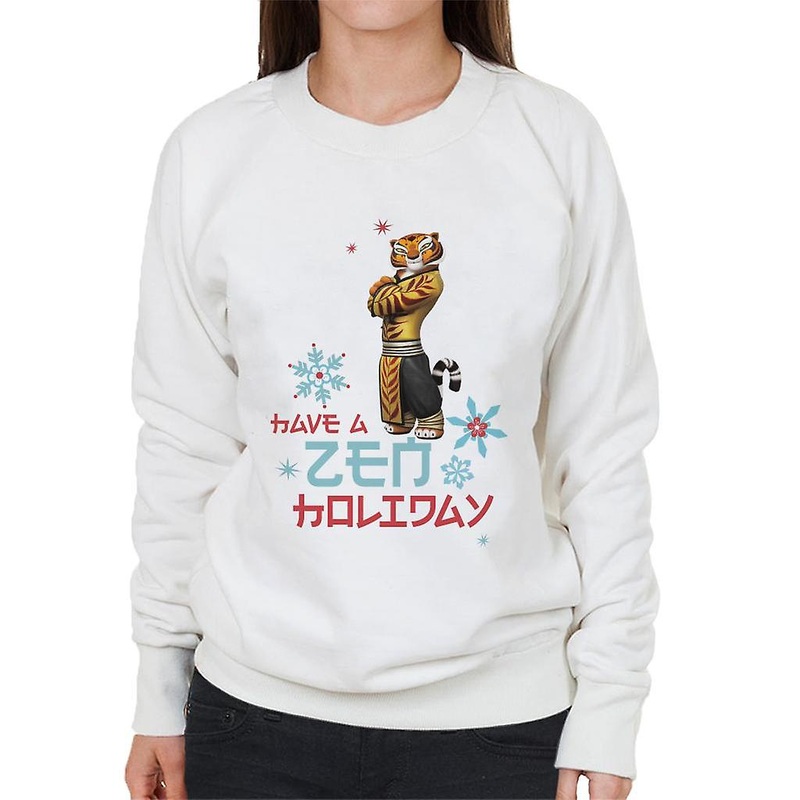 Kung Fu Panda Christmas Tigress Have A Zen Holiday Women’s Sweatshirt