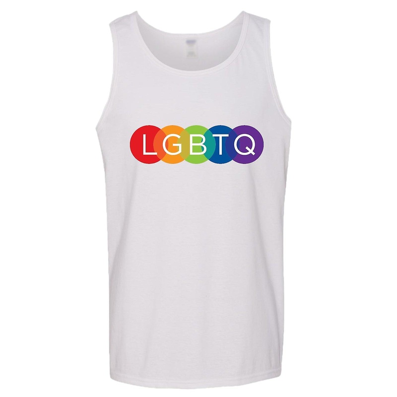 Lgbtq Flag Colourful Rainbow Gay Pride Mens White Tank Top Singlet T Shirt