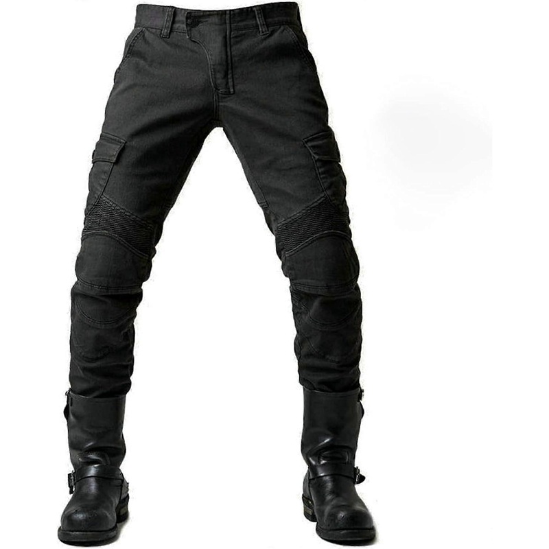 Motorcycle Trousers for Men, Motorcycle Jeans Made of Breathable  Straight Fit with Removable Protective Pads for Road Bike XL Black