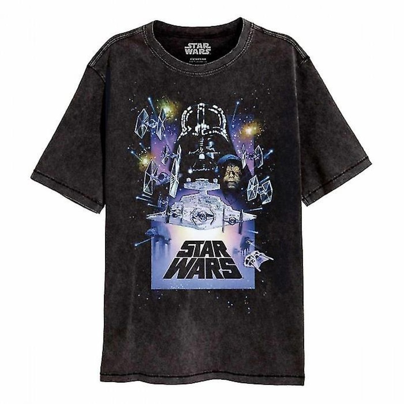 Star Wars Unisex Adult Poster Acid Wash T-Shirt