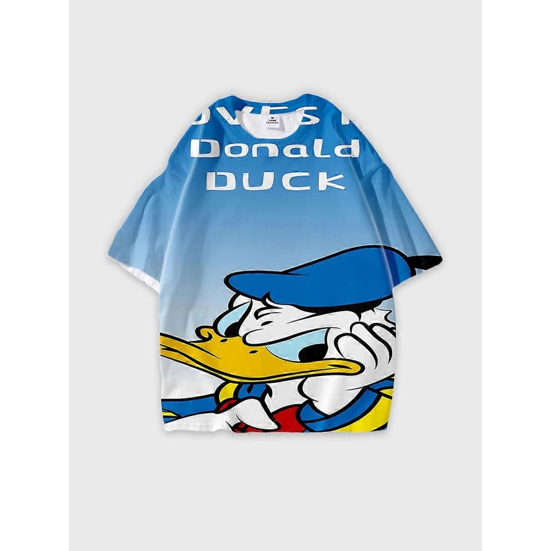 T-shirt round neck Cartoon Pattern loose short sleeve D975