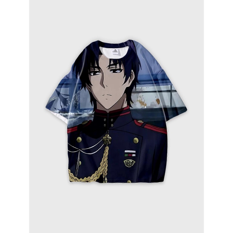 T-Shirt Short Sleeve Round Neck, Summer Casual Loose Graphic Tee, Unisex Seraph of the end Guren Ichinose U3061