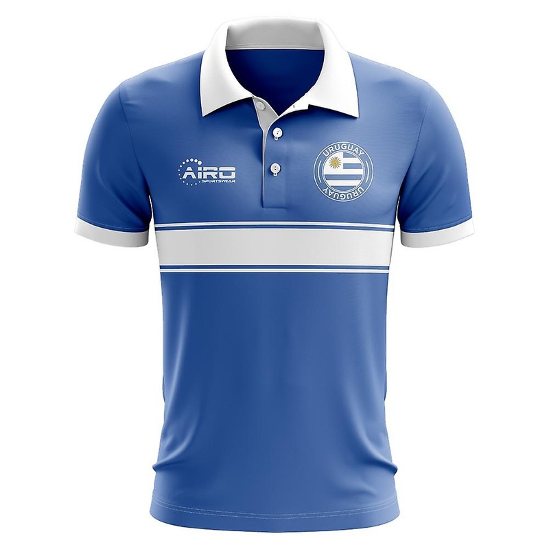 Uruguay Concept Stripe Polo Shirt (Blue)