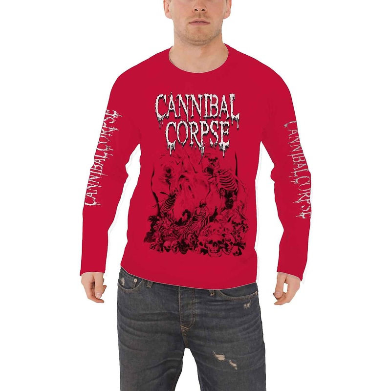 Cannibal Corpse T Shirt Butchered At Birth new Official Mens Red Long Sleeve