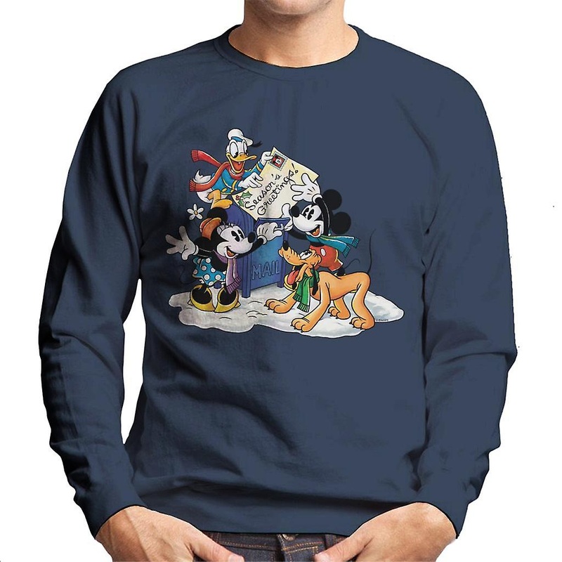 Disney Christmas Mickey Mouse Mailing Seasons Greetings Men’s Sweatshirt