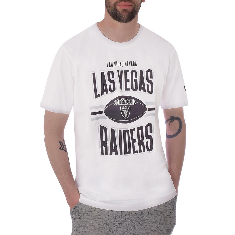 New Era Mens Las Vegas Raiders Team Logo Crew Neck T-Shirt Top Tee – White