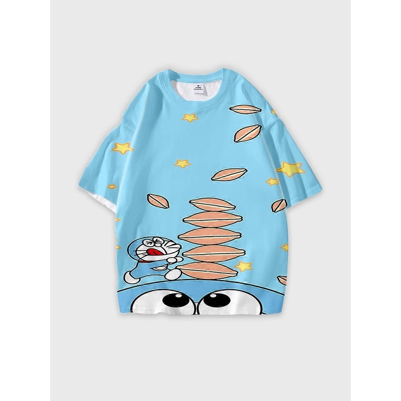 T-shirt round neck Cartoon Pattern loose short sleeve A57