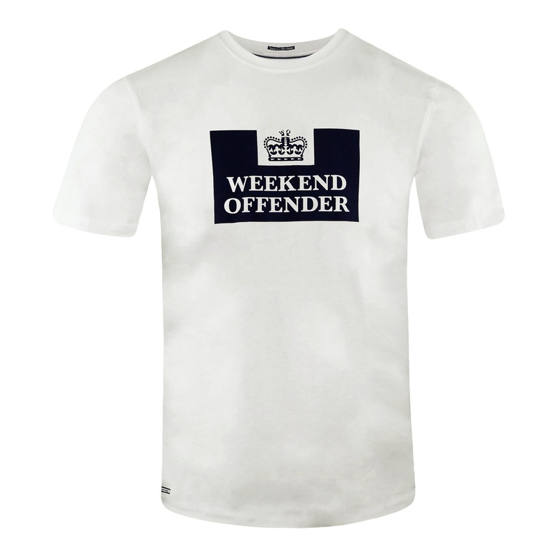 Weekend Offender Short Sleeve Crew Neck White Mens T-Shirt WOTS008 WHITE