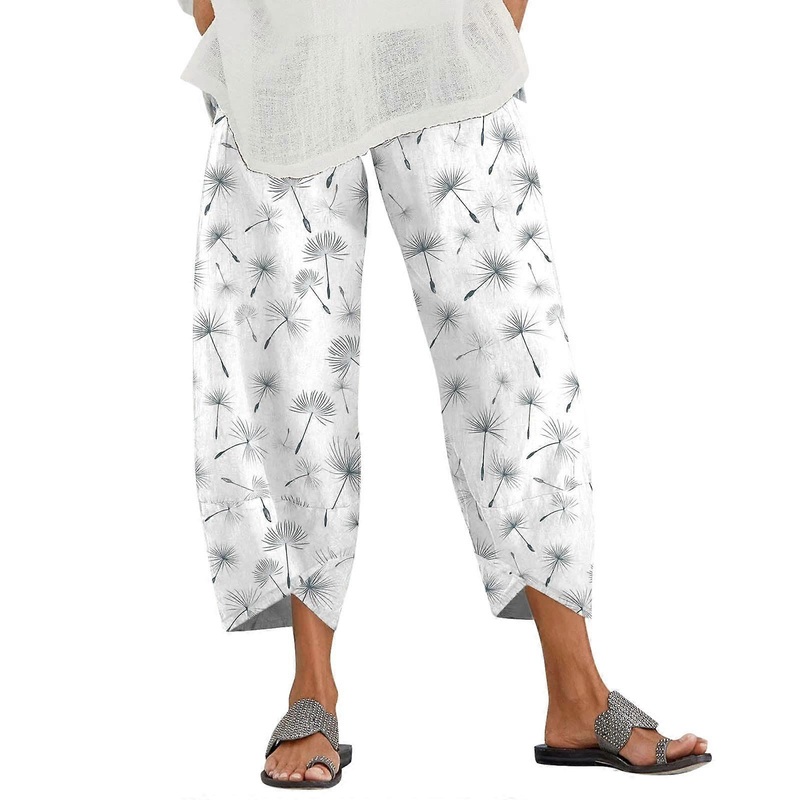 Women’s Linen Pants, Lightweight Summer Trousers, Wide Leg XXL