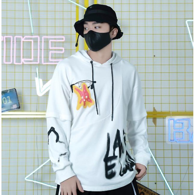 2022 Autumn And Winter Luxury Luxury Luxury Hoodie Stitching Fake Two English Printed Hoodie High Street Couple Sweater For Men And Women