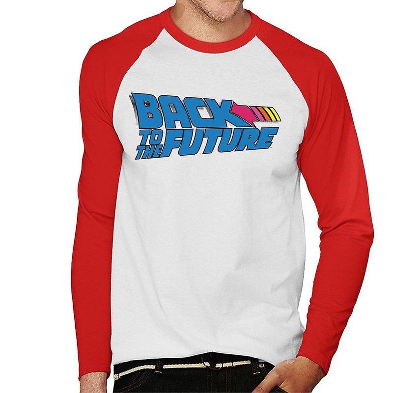 Back to the Future Stripped Arrow Men’s Baseball Long Sleeved T-Shirt
