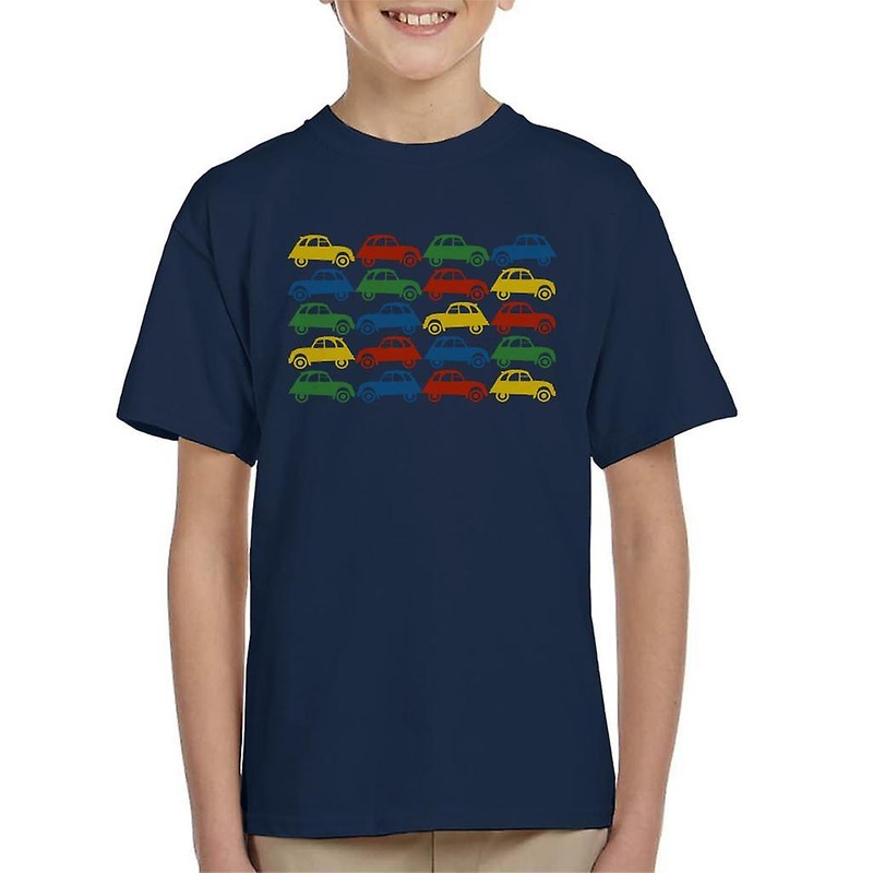 Citroen 2CV Vintage Multi Colour Pattern Kid’s T-Shirt