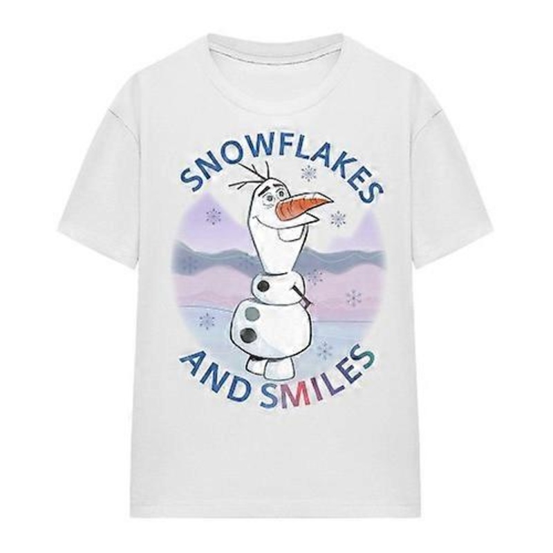 Frozen Womens/Ladies Snowflakes And Smiles Olaf T-Shirt