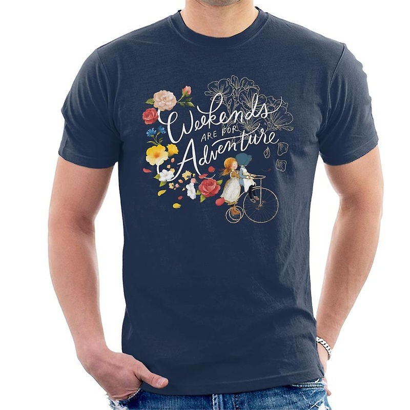Holly Hobbie Weekend Adventure Light Text Men’s T-Shirt