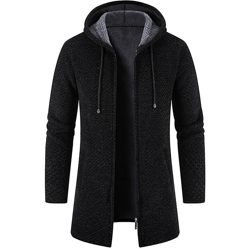 Kaxidy Long Winter Coat Outerwear,hooded Jacket For Men, Winter Coat Outerwear Cardigan Jacket
