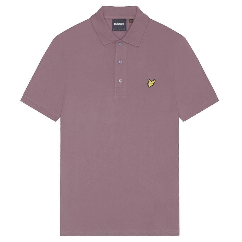 Lyle & Scott Branded Chest Logo Highland Mauve Purple Polo Shirt