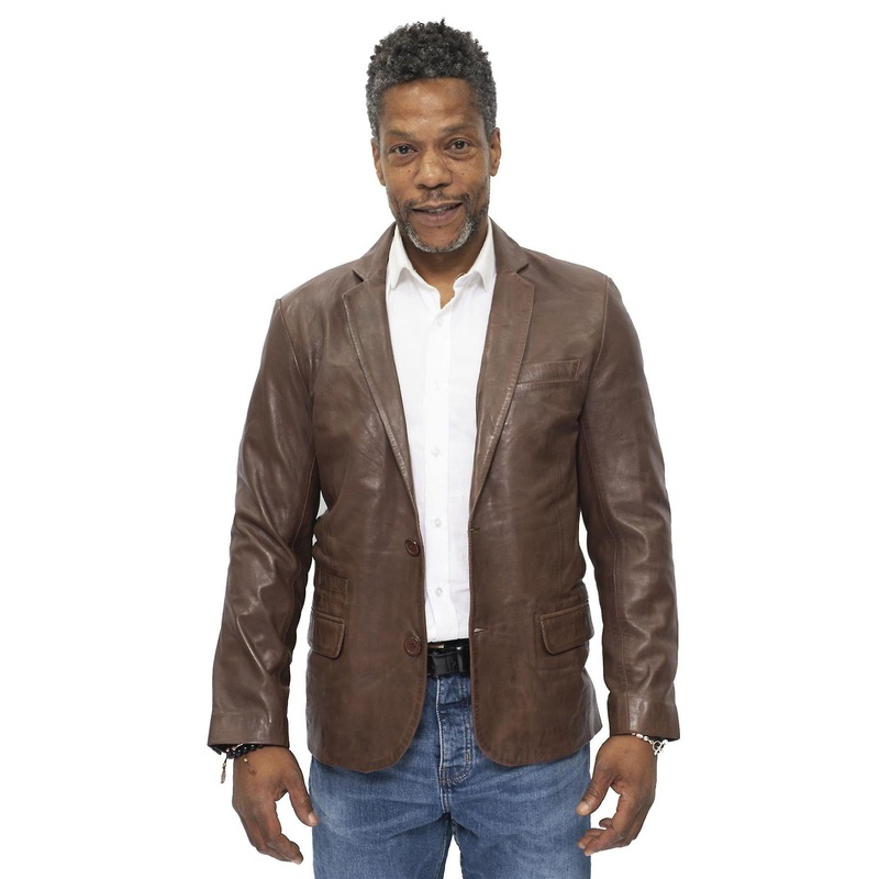 Men’s Brown Jacket Leather Blazer Soft Italian Fitted Vintage Coat