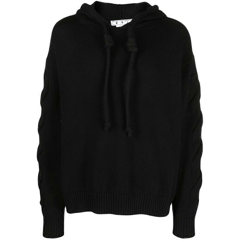 Off-White 3D Diag Knit Black Hoodie