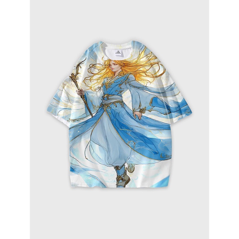 T-Shirt Round Neck, Loose Short Sleeve Pattern Graphic Tee, Unisex Summer Casual Top W1784