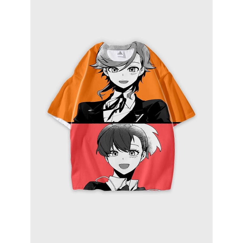 T-Shirt Round Neck, Loose Short Sleeve PERSONA Graphic Tee, Unisex Summer Casual Top V2126