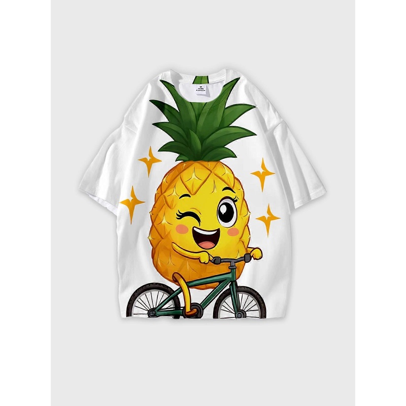 T-Shirt Short Sleeve Round Neck, Summer Casual Loose Graphic Tee, Unisex Pattern W2357