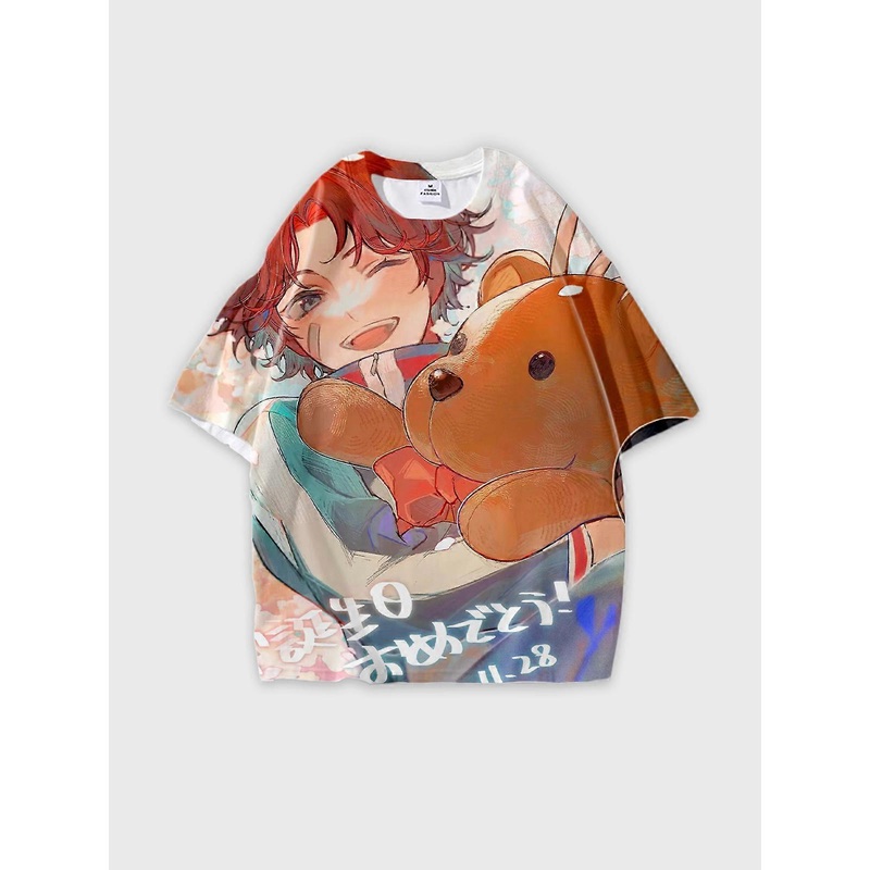 T-Shirt Short Sleeve Round Neck, Summer Casual Loose Graphic Tee, Unisex The Prince of Tennis V620