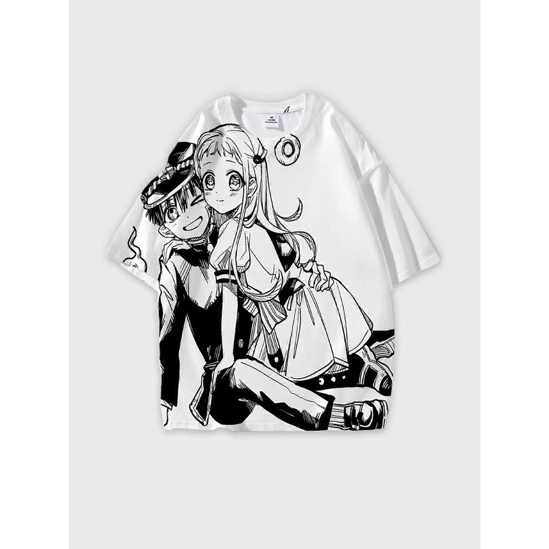 T-Shirt Short Sleeve Round Neck, Summer Casual Loose Graphic Tee, Unisex The Toilet-bound Hanako-kun W1024