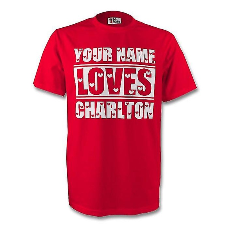 Your Name Loves Charlton T-shirt (red) – Kids