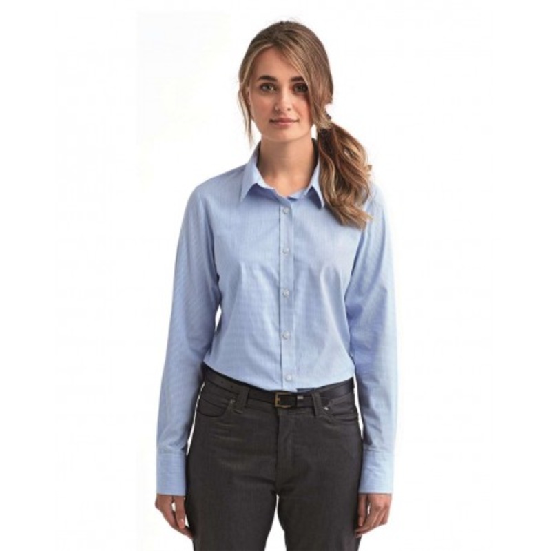 Artisan Collection by Reprime RP320 Women’s Microcheck Gingham Cotton Shirt | Artisan Collection by Reprime RP320
