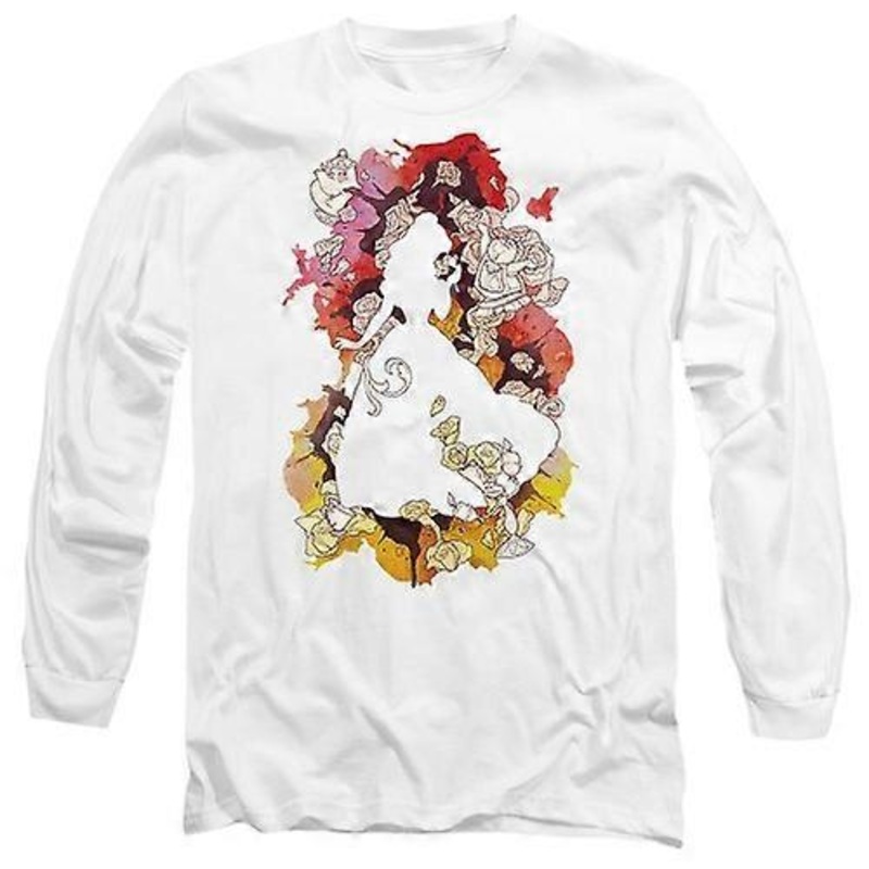 Beauty And The Beast Unisex Adult Belle Flower Silhouette T-Shirt