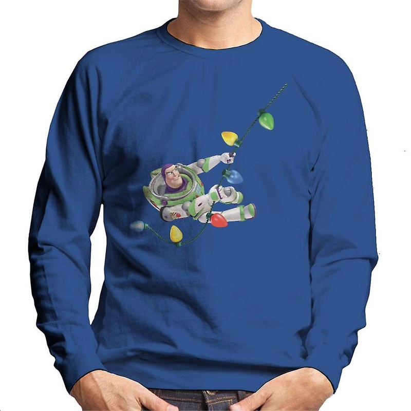 Disney Toy Story Buzz Lightyear Christmas Light Swing Men’s Sweatshirt