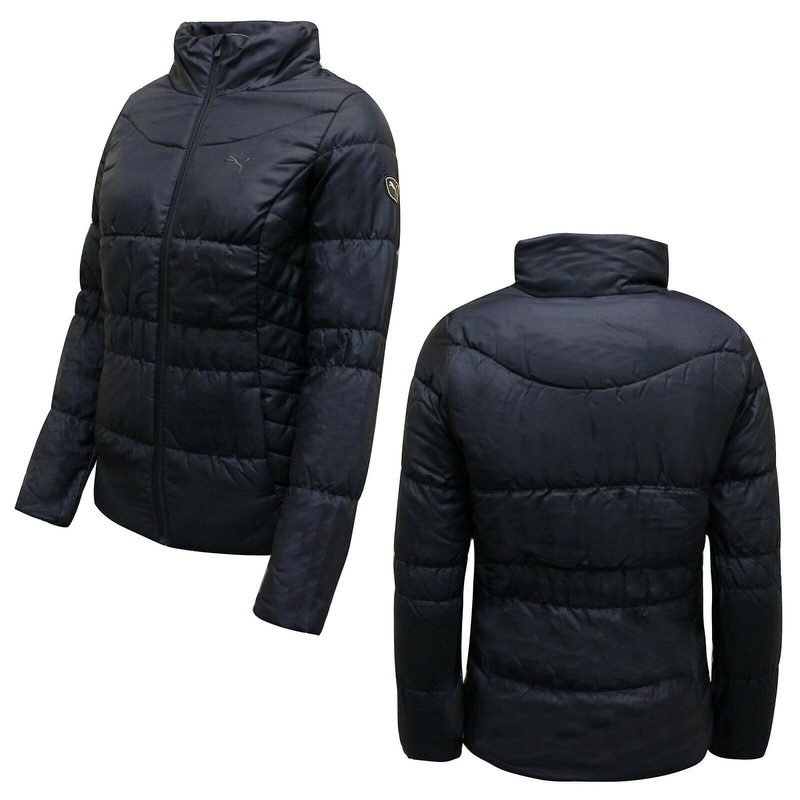 Puma ESS Padded Jacket Full Zip Up Womens Winter Coat Peacoat 830068 03 A50D