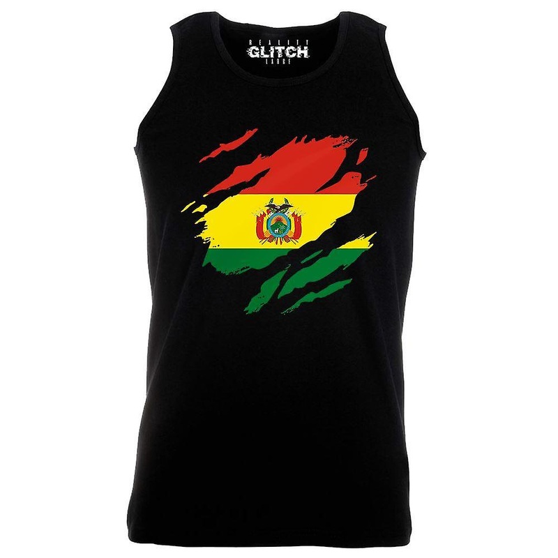 Reality Glitch Torn Bolivia Flag Mens Vest