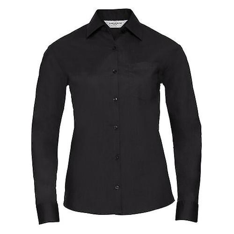 Russell Collection Womens/Ladies Poplin Easy-Care Long-Sleeved Shirt