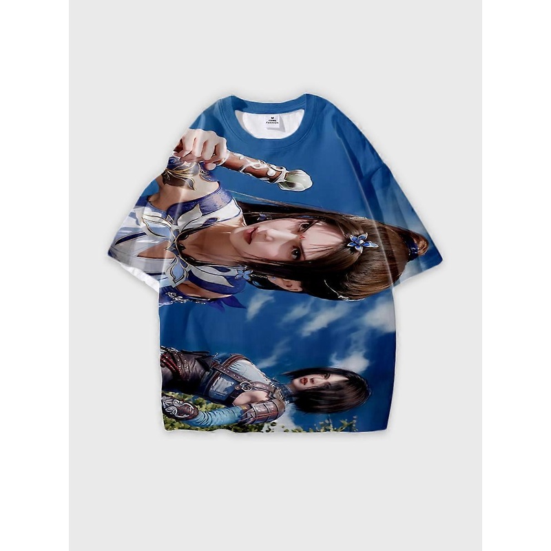 T-shirt round neck Character Pattern loose short sleeve P154