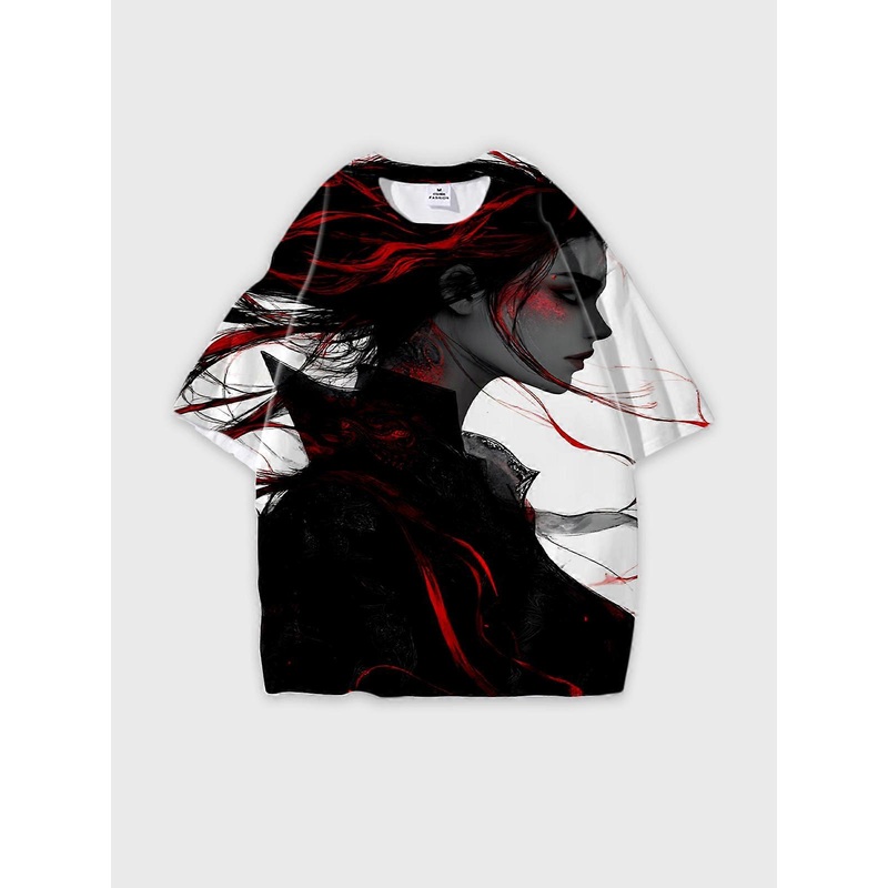 T-Shirt Short Sleeve Round Neck, Summer Casual Loose Graphic Tee, Unisex Pattern W2248