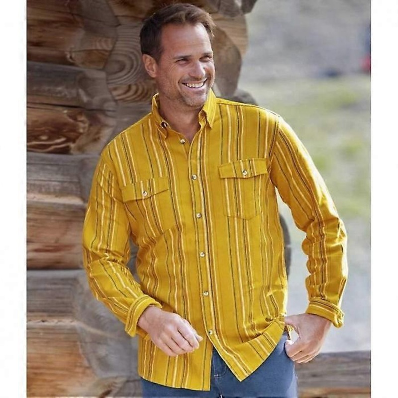 Atlas For Men Mens Striped Flannel Shirt