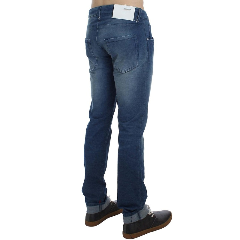 Blue Wash Denim Cotton Stretch Slim Fit Jeans