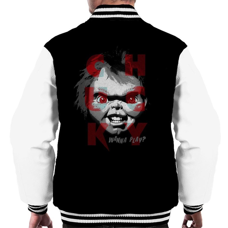 Chucky Doll Wanna Play Men’s Varsity Jacket