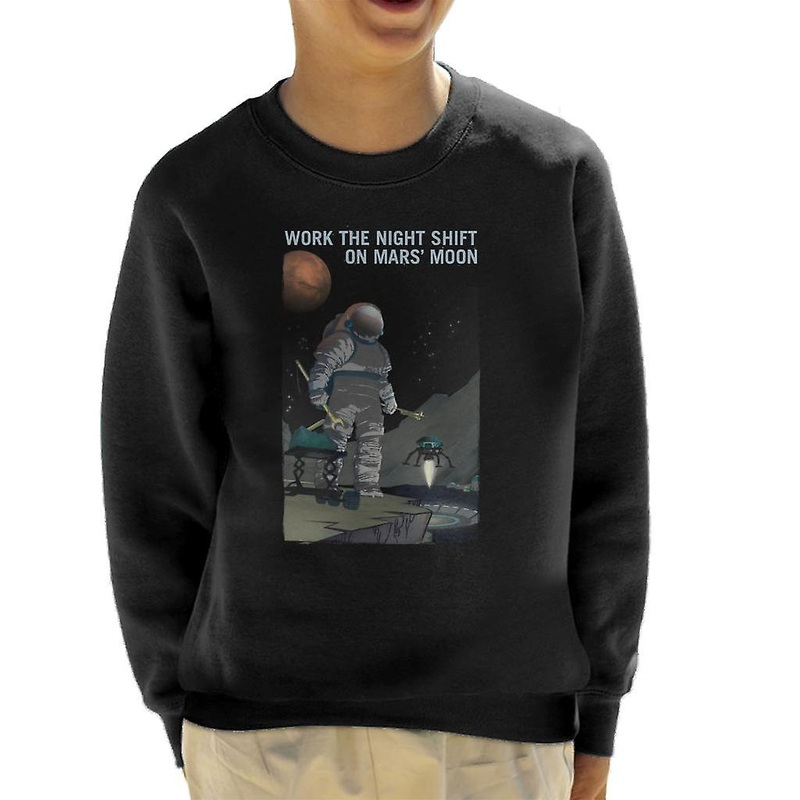 NASA Work The Night Shift On Mars Moon Kid’s Sweatshirt