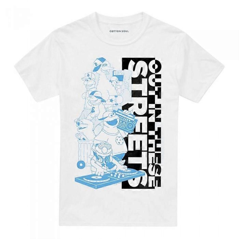 Sesame Street Unisex Adult Out In These Streets T-Shirt