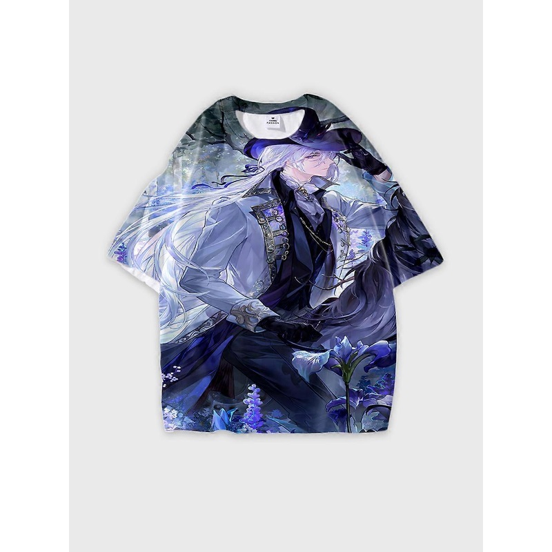 T-shirt round neck Animation Character Pattern loose short sleeve E658