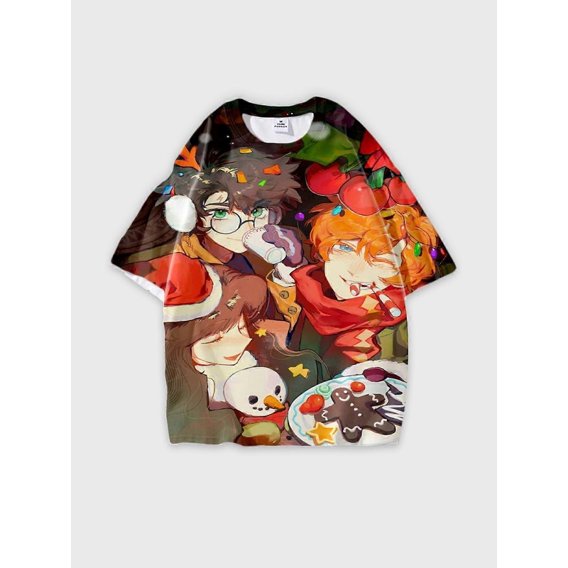 T-Shirt Round Neck, Loose Short Sleeve Harry Potter Graphic Tee, Unisex Summer Casual Top V3817