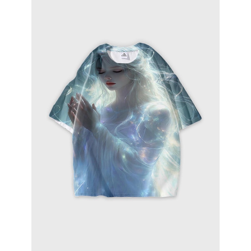 T-Shirt Round Neck, Loose Short Sleeve Pattern Graphic Tee, Unisex Summer Casual Top V2459