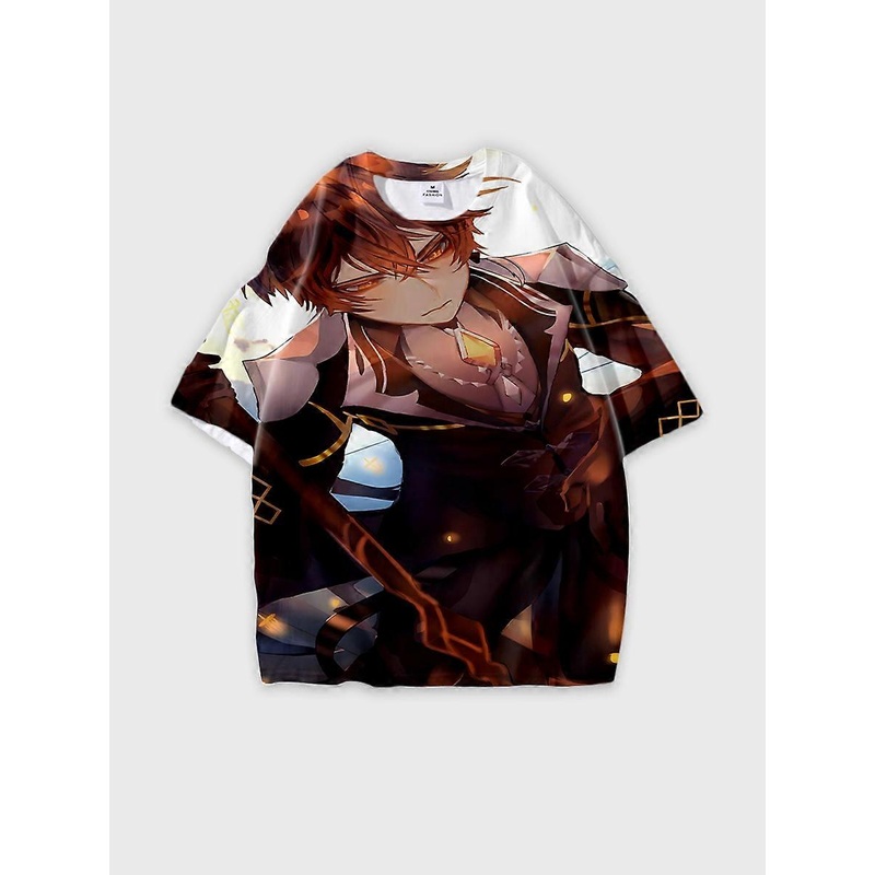 T-shirt round neck Role Pattern loose short sleeve JW5887