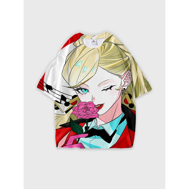 T-Shirt Short Sleeve Round Neck, Summer Casual Loose Graphic Tee, Unisex PERSONA V1441