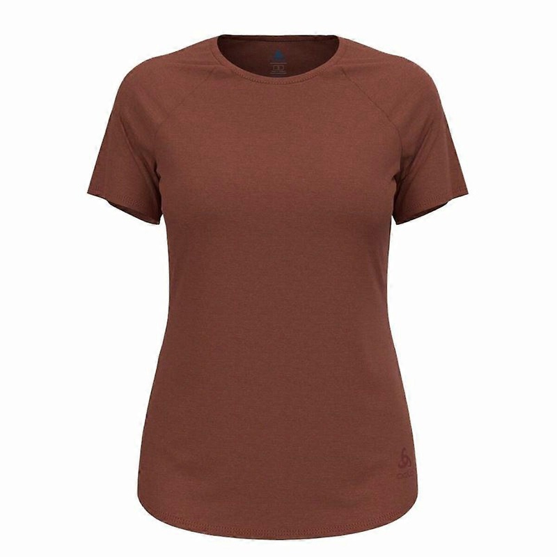 Womens Short Sleeve T-Shirt Odlo Essential 365 Brown