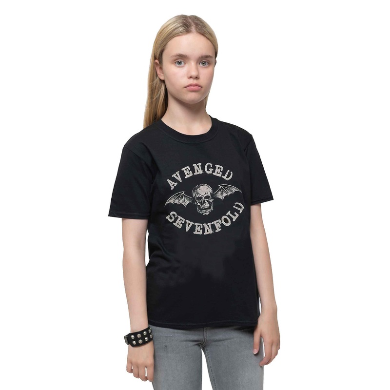 Avenged Sevenfold Kids Deathbat Charcoal T Shirt